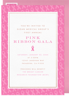 'Awareness Ribbon Border' Gala Invitation