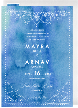 'Henna Wash' Wedding Invitation