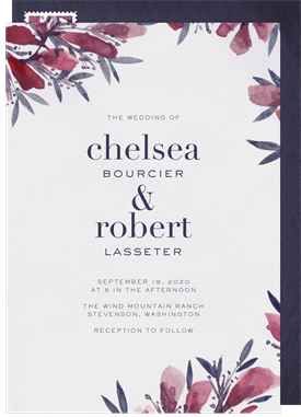 'Floral Elements' Wedding Invitation