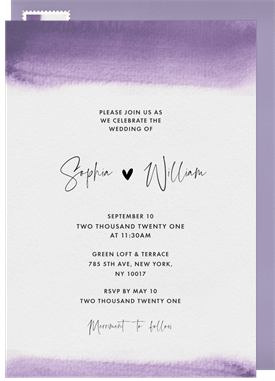 'Watercolor Bands' Wedding Invitation