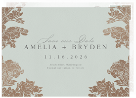 'Vintage Floral Frame' Wedding Save the Date