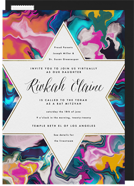 'Marble Mitzvah' Bat Mitzvah Invitation