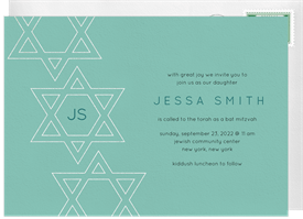 'Star Trio' Bat Mitzvah Invitation