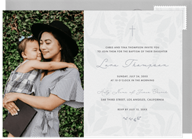 'Soft Leaves' Baptism Invitation