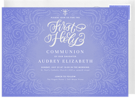 'Swirling Pattern' First Communion Invitation