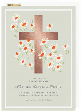 'Petite Daisies' Baptism Invitation