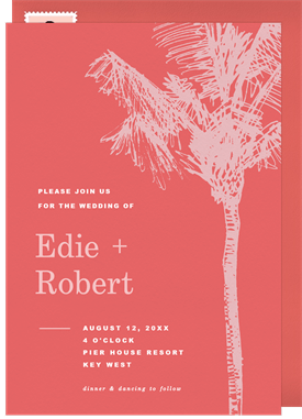 'Palm Tree Sketch' Wedding Invitation