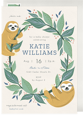 'Baby Sloths' Baby Shower Invitation