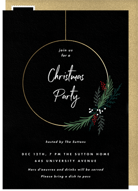 'Wire Wreath' Christmas Party Invitation