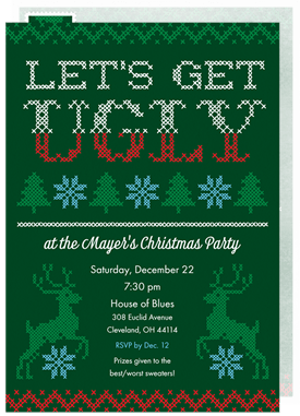 'Get Ugly' Christmas Party Invitation