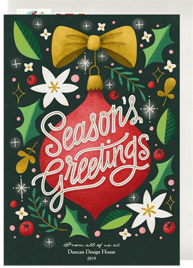 'Festive Greetings' Business Holiday Greetings Card