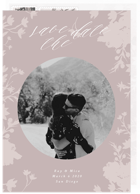 'Floral Silhouettes' Wedding Save the Date