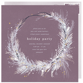 'Boho Winter Wreath' Virtual / Remote Invitation