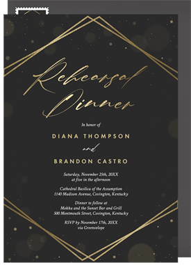 'Bokeh Night' Rehearsal Dinner Invitation