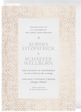 'Filigree Tile' Anniversary Party Invitation