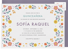 'Floral Fiesta' Quinceañera Invitation