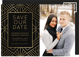 'Modern Art Deco' Wedding Save the Date