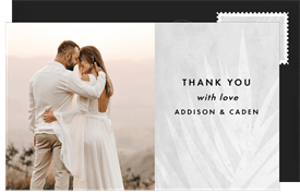 'Boho Palm Leaves' Wedding Thank You Note