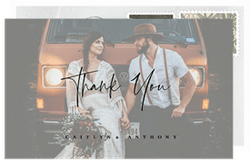 'Tonal Overlay' Wedding Thank You Note