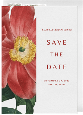 'Vintage Peony' Wedding Save the Date