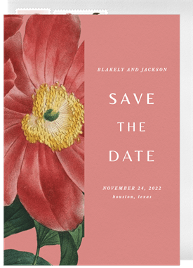 'Vintage Peony' Wedding Save the Date