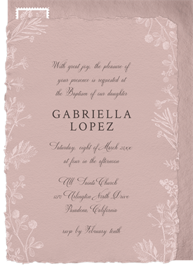 'Floral Elegance' Baptism Invitation