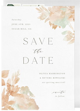 'Watercolor Spring Florals' Wedding Save the Date