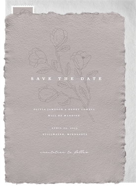 'Sketched Floral' Wedding Save the Date