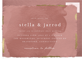 'Watercolor Deckled' Wedding Invitation