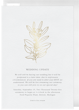 'Golden Foliage' Wedding Updates Invitation