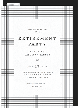 'Preppy Plaid' Retirement Invitation