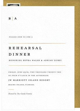 'Modern Type' Rehearsal Dinner Invitation