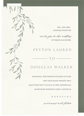 'Romantic Vines' Wedding Invitation