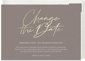 'Change the Date' Wedding Updates Announcement