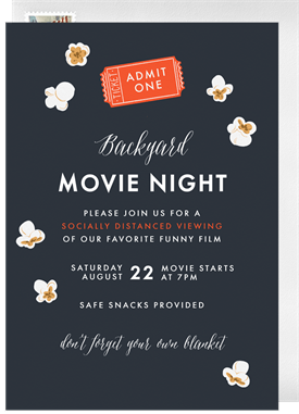 'Movie Night Classics' Social Distancing Invitation