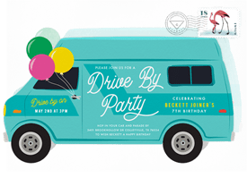 'Drive By Parade' Social Distancing Invitation