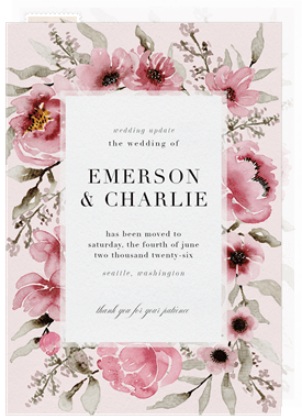 'Watercolor Anemone' Wedding Updates Announcement