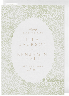 'Elegant Watercolor Leaves' Wedding Save the Date