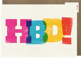 'HBD' Birthday Cards Card