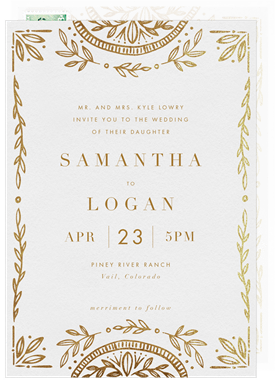 'Woodcut Border' Wedding Invitation