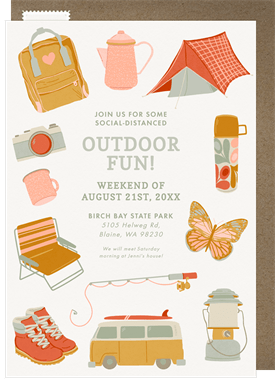 'Outdoors Adventure' Social Distancing Invitation