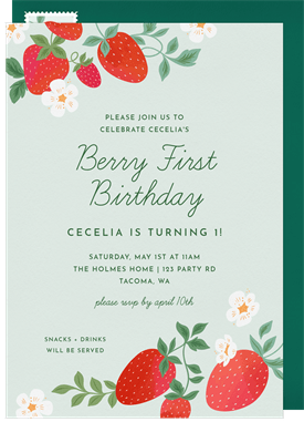 'Berry Excited' Kids Birthday Invitation