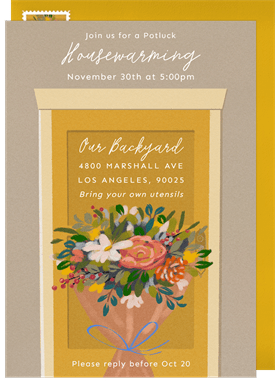 'Housewarming Bouquet' Housewarming Party Invitation