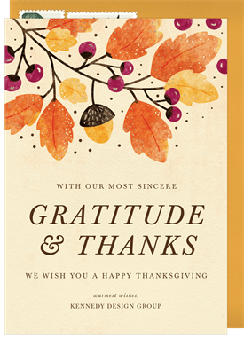 'Rustic Autumn' Business Thanksgiving Card