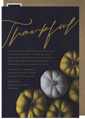 'Moody Pumpkins' Business Thanksgiving Card