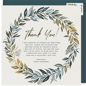 'Harvest Wreath' Thank You Cards Card