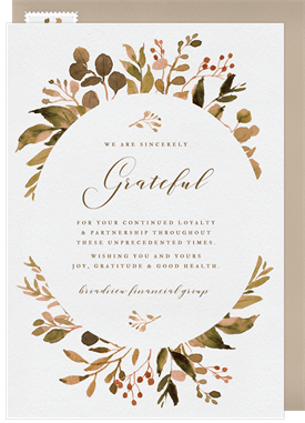 'Fall Wreath' Business Thanksgiving Card