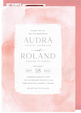 'Watercolor Wash' Wedding Invitation