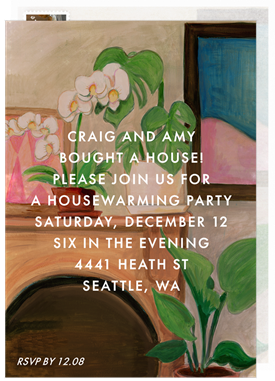 'Painterly Mantle' Housewarming Party Announcement