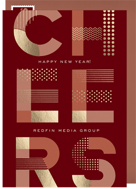 'Geometric Cheers' New Year's Greeting Card